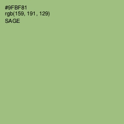 #9FBF81 - Sage Color Image