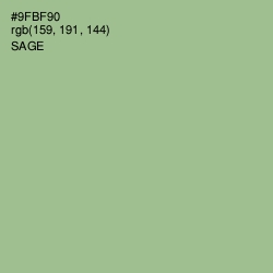 #9FBF90 - Sage Color Image