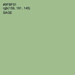 #9FBF91 - Sage Color Image