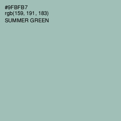 #9FBFB7 - Summer Green Color Image