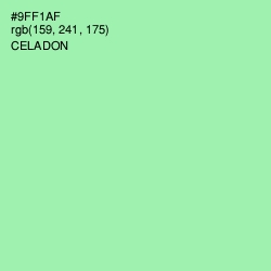 #9FF1AF - Celadon Color Image