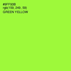 #9FF93B - Green Yellow Color Image