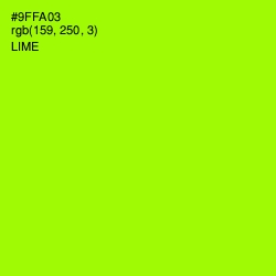 #9FFA03 - Lime Color Image