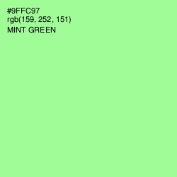 #9FFC97 - Mint Green Color Image