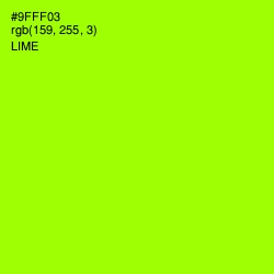 #9FFF03 - Lime Color Image