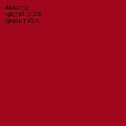 #A0071D - Bright Red Color Image