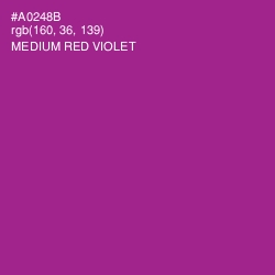 #A0248B - Medium Red Violet Color Image