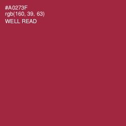 #A0273F - Well Read Color Image