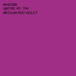 #A02D86 - Medium Red Violet Color Image