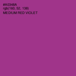 #A0348A - Medium Red Violet Color Image