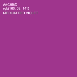 #A0358D - Medium Red Violet Color Image