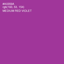 #A0359A - Medium Red Violet Color Image