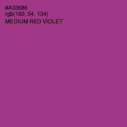 #A03686 - Medium Red Violet Color Image