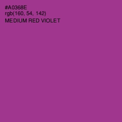 #A0368E - Medium Red Violet Color Image