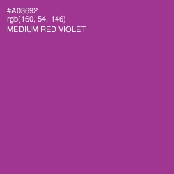 #A03692 - Medium Red Violet Color Image