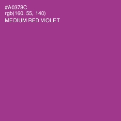 #A0378C - Medium Red Violet Color Image