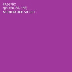 #A0379C - Medium Red Violet Color Image