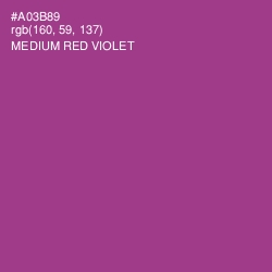 #A03B89 - Medium Red Violet Color Image