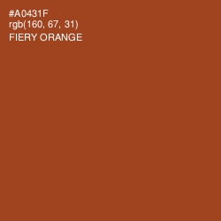 #A0431F - Fiery Orange Color Image