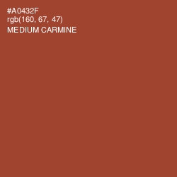 #A0432F - Medium Carmine Color Image