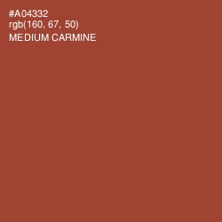 #A04332 - Medium Carmine Color Image