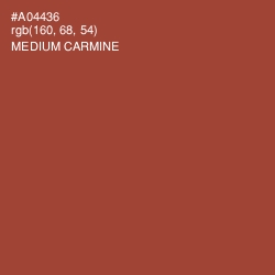 #A04436 - Medium Carmine Color Image
