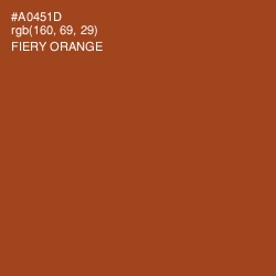 #A0451D - Fiery Orange Color Image