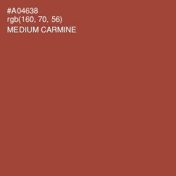 #A04638 - Medium Carmine Color Image