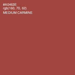 #A0463E - Medium Carmine Color Image