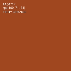 #A0471F - Fiery Orange Color Image