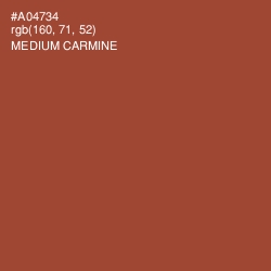 #A04734 - Medium Carmine Color Image