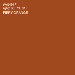 #A0491F - Fiery Orange Color Image