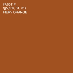 #A0511F - Fiery Orange Color Image