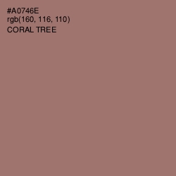 #A0746E - Coral Tree Color Image