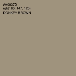 #A0937D - Donkey Brown Color Image