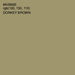 #A0966E - Donkey Brown Color Image