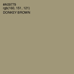 #A09779 - Donkey Brown Color Image