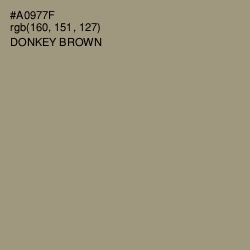 #A0977F - Donkey Brown Color Image