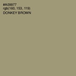 #A09977 - Donkey Brown Color Image