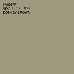 #A0997F - Donkey Brown Color Image