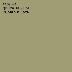 #A09D74 - Donkey Brown Color Image