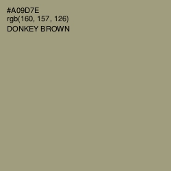 #A09D7E - Donkey Brown Color Image
