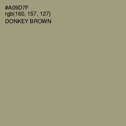 #A09D7F - Donkey Brown Color Image