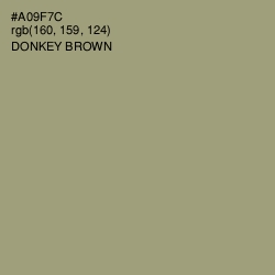 #A09F7C - Donkey Brown Color Image