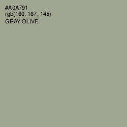 #A0A791 - Gray Olive Color Image