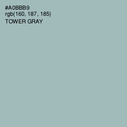 #A0BBB9 - Tower Gray Color Image