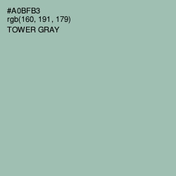 #A0BFB3 - Tower Gray Color Image