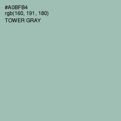 #A0BFB4 - Tower Gray Color Image