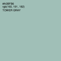 #A0BFB6 - Tower Gray Color Image