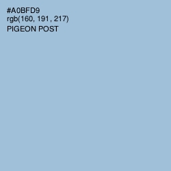 #A0BFD9 - Pigeon Post Color Image